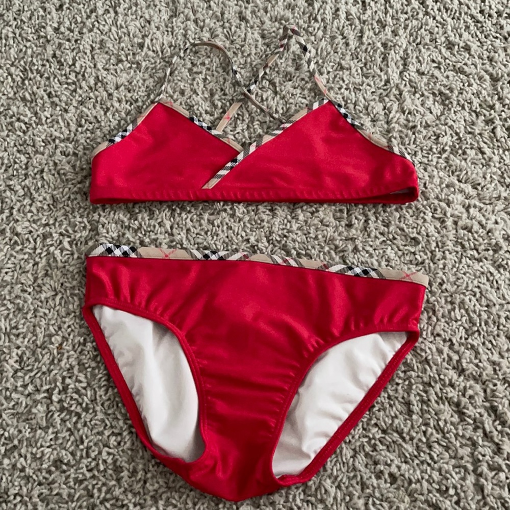 Adorable! Girls size 14 BURBERRY swimsuit bikini